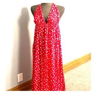 Love Hearts Red Maxi Dress (10) #NWT